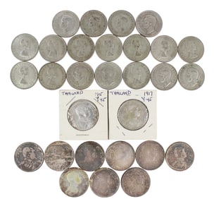 Eleven Thailand Silver Coins
