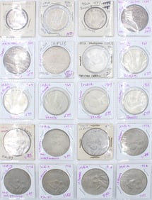 Twenty India Mixed Silver Coins