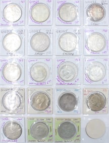 Nineteen Greece, Bulgaria, and Turkey Silver Coins