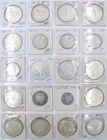 Twenty Assorted Foreign Silver Coins