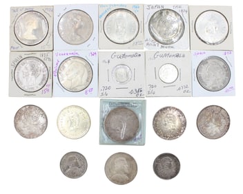 Eighteen Assorted Foreign Silver Coins