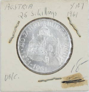 Forty-Six Silver Austrian Coins: Forty-Six Silver Austrian CoinsVarious denominations, most dated 1940s to 1960s.