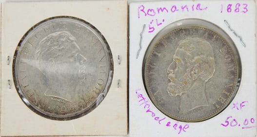 Fifteen Romania Silver Coins