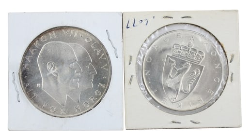 Thirteen Norway Silver Coins