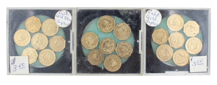 Group of United States Fractional "Gold" Replica Coins