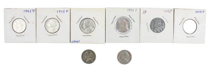 Group of .350 Silver War Time Jefferson Nickels