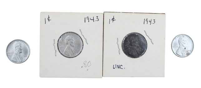 Group of Steel Coated Zinc Lincoln Wheat Coins