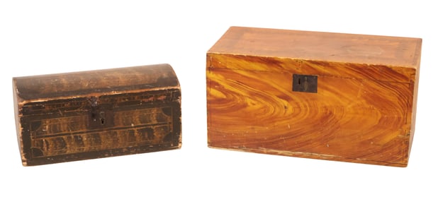 Two Painted Wood Storage Boxes