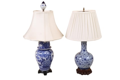 Two Chinese Blue and White Porcelain Vases