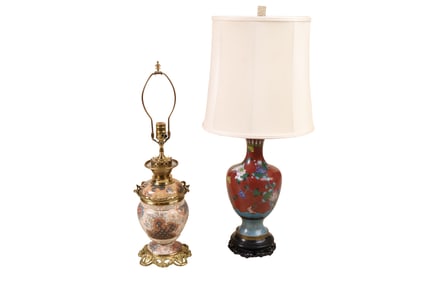 Chinese Cloisonne Vase, Fitted as a Lamp