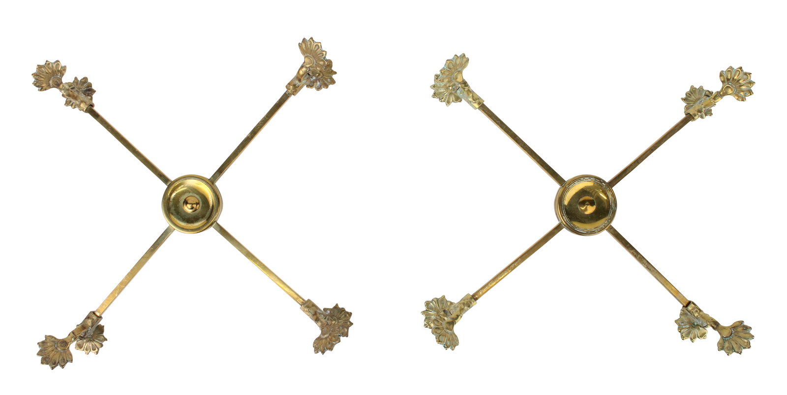Two Regency Style Brass Adjustable Dish Crosses (1 of 6)