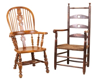 Oak and Elmwood Windsor Armchair