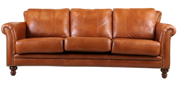 Bradington Young Brown Leather Sofa