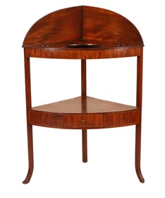 Federal Hepplewhite Mahogany Corner Washstand