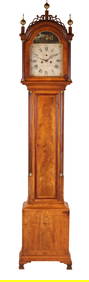 Federal Brass-Mounted Inlaid Mahogany Tall-Case Clock (1 of 20)
