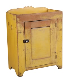Yellow-Painted Pine Dry Sink