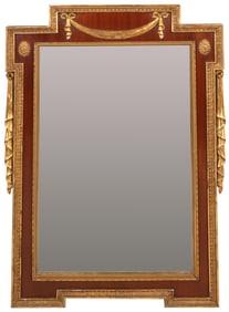Neoclassical Parcel-Gilt and Mahogany Mirror