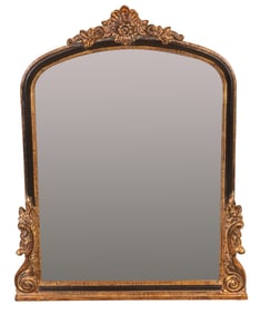 French Style Gold and Black Painted Mirror
