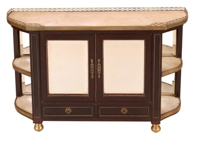 Neoclassical Marble Top Table Top Cabinet