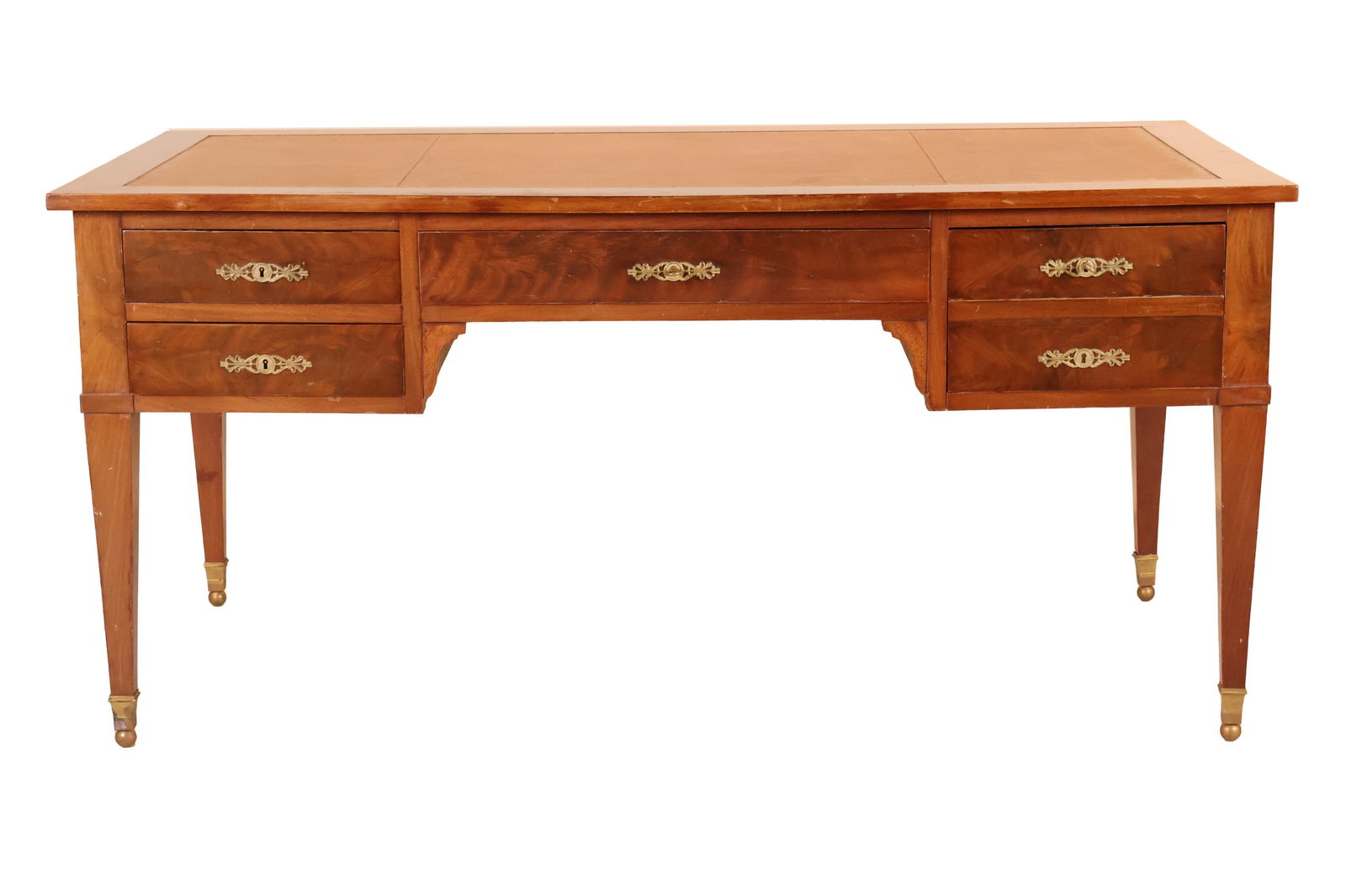 Louis XVI Leather-Inset Directoire Mahogany Bureau Plat (1 of 13)