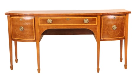 Regency Style Inlaid Mahogany Bowfront Sideboard
