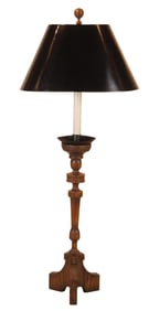 Turned Oak Altar Stick Floor Lamp