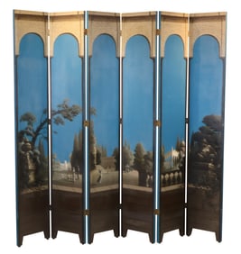 Philip Camporeale Painted Six Panel Screen