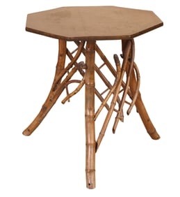 Bamboo Octagonal Side Table