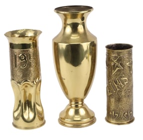 Two World War I Trench Art Shells