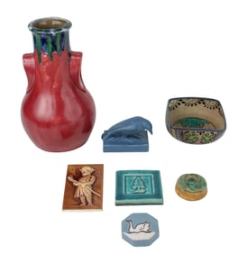 Seven Arts & Crafts Pottery Table Articles