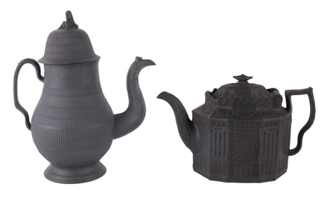 Black Basalt Teapot and Coffee Pot