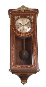 Regency Style Painted Mahogany Wall Clock