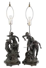 Pair of Edouard Drouot Bronze Sculptural Table Lamps (1 of 17)