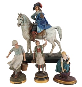 Four Cold Painted Metal Figures