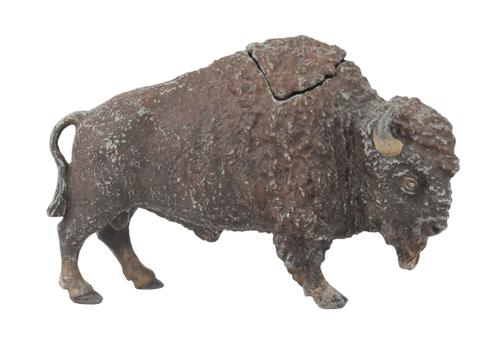 Cold Painted Metal Buffalo-Form Inkwell (1 of 6)