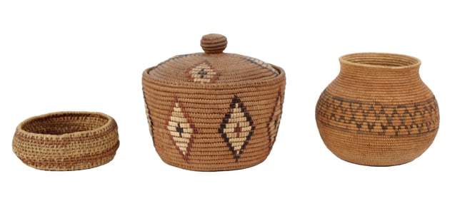 Group of Three Native American Baskets