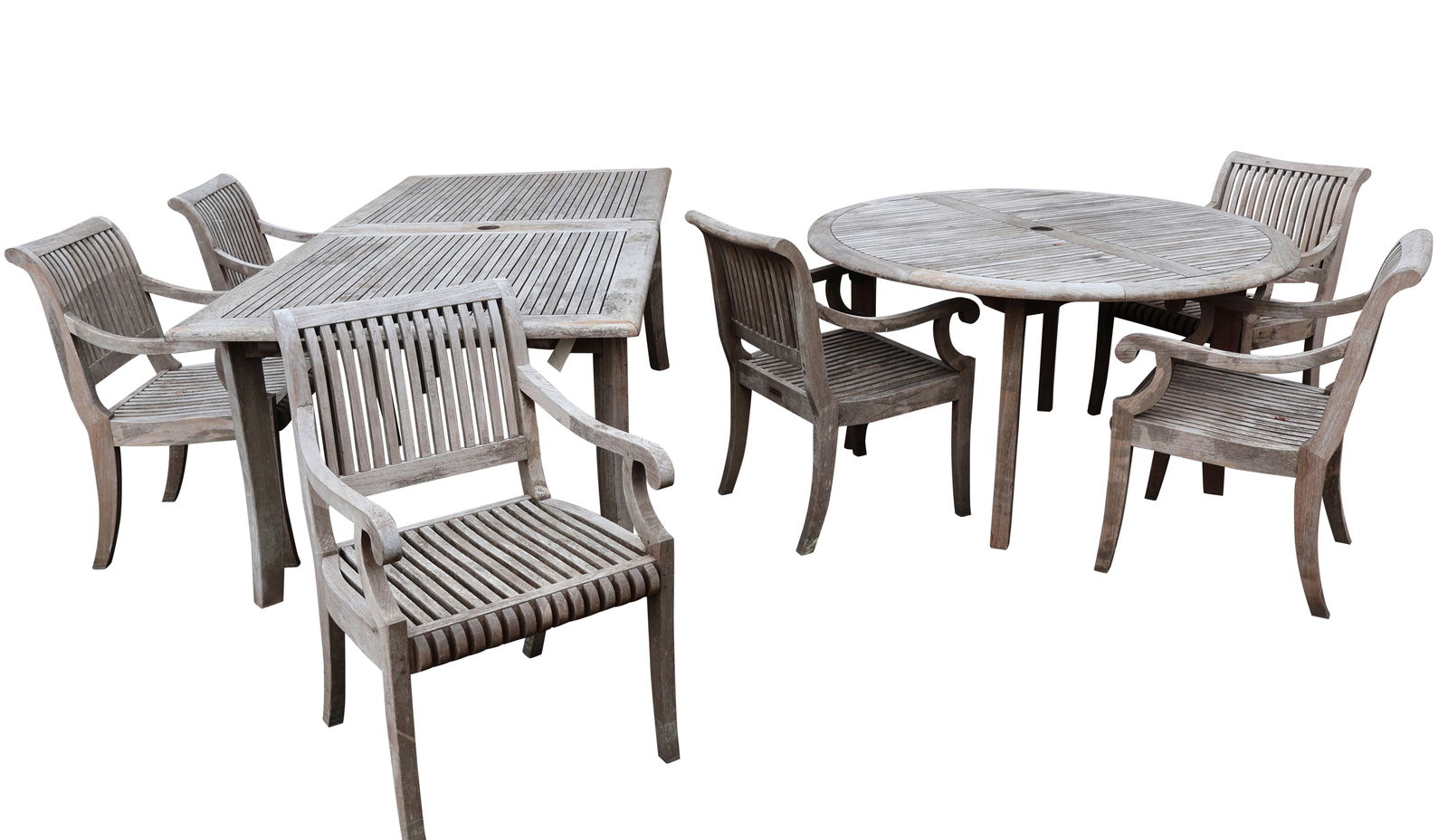 Smith and Hawken Extension Teak Dining Table and Six Armchairs (1 of 11)