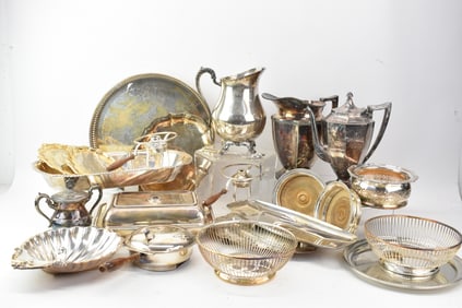 Large Group of Assorted Silver Plated Table Articles