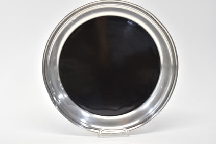 Sterling Silver Collared 12" Diameter Drinks Tray