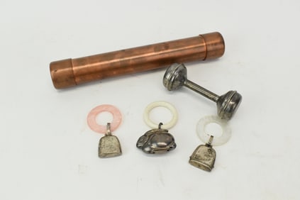 Two Sterling Silver Baby Rattles