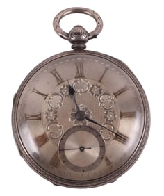 Very Handsome English Sterling-Cased Fusee Pocket Watch