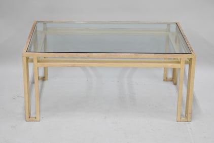 Modern Glass Top Low Coffee Table
