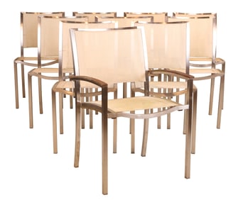 Set of Ten Kingsley Bate Patio Dining Chairs