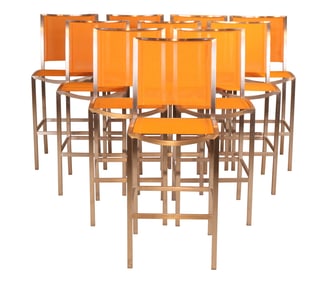Set of Ten Kingsley Bate Patio Bar Chairs