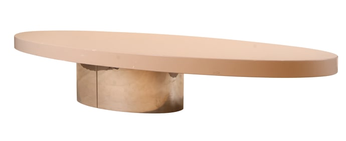 Modern Lacquer and Chrome Low Table