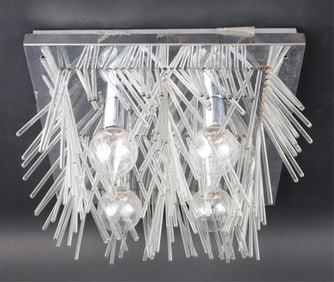 Modern Chrome and Glass Light Fixture