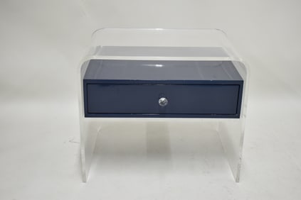 Modern Lucite Single Drawer Side Table