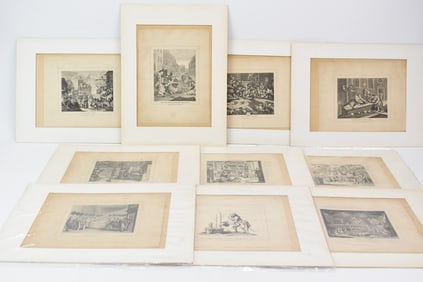 Group of Assorted Ten Hogarth Engravings