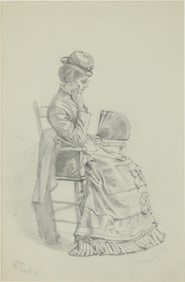 Portrait of a Seated Woman, Pencil on Paper