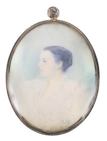 Miniature Oval Portrait of a Young Woman